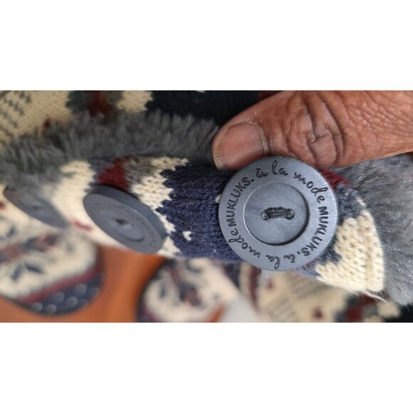 Muk Luks Women's Knee-High Nordic Pattern Knit Boots Faux Fur Lining Size 7 - Picture 8 of 8